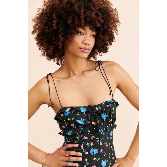 NWT For Love & Lemons Robin Mini Dress In Black Floral Size Small $198 MSRP - Picture 4 of 9